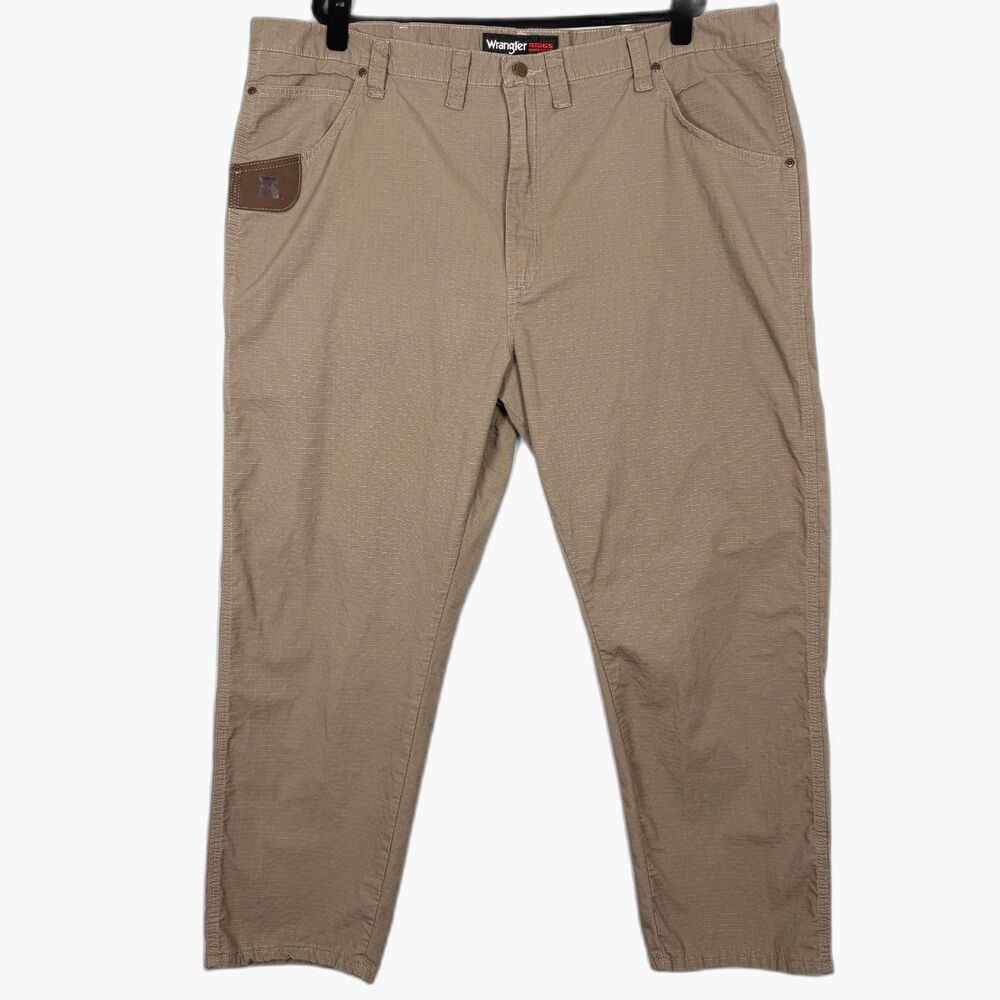 Wrangler Riggs Workwear Pants 46x30 Tan Ripstop Utility Carpenter Mens